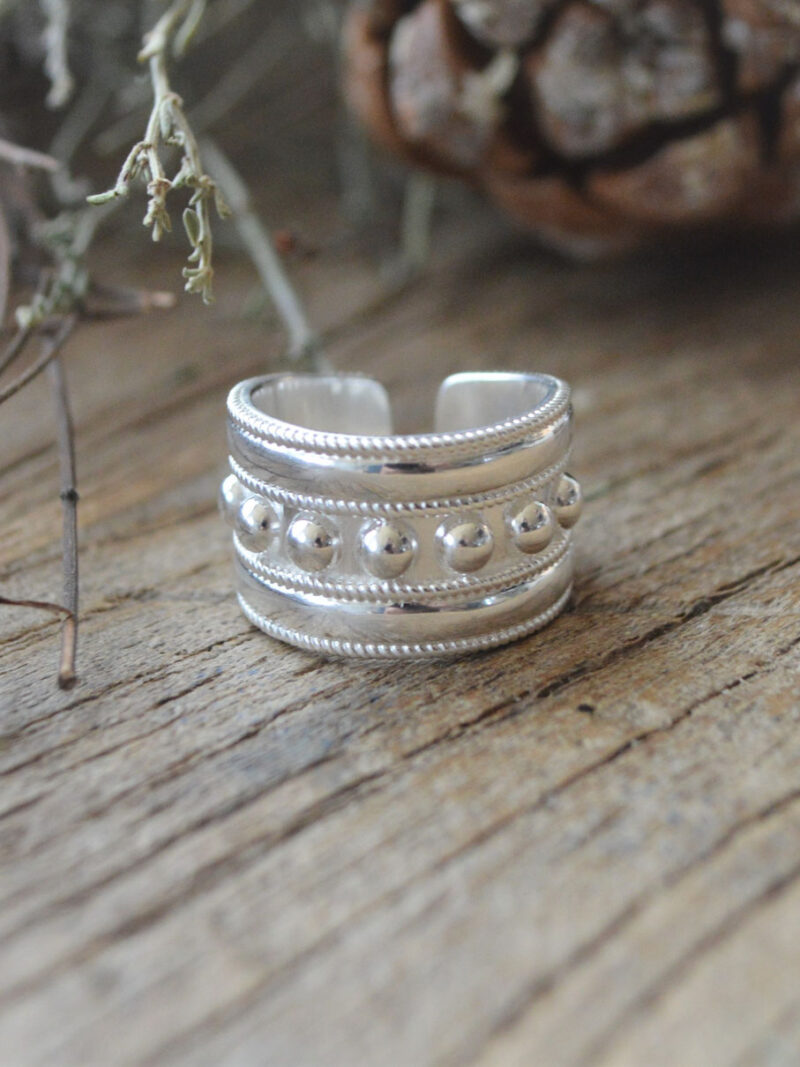 SALE FINGERRING POINTS BREIT SILBER PINK SAND ART. NR. FR77