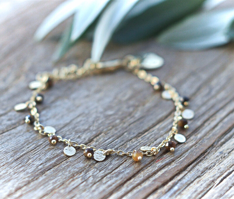 GOLDsale  ARMKETTE DONIA tiegerauge braun PINKSAND ART NR. GA 72