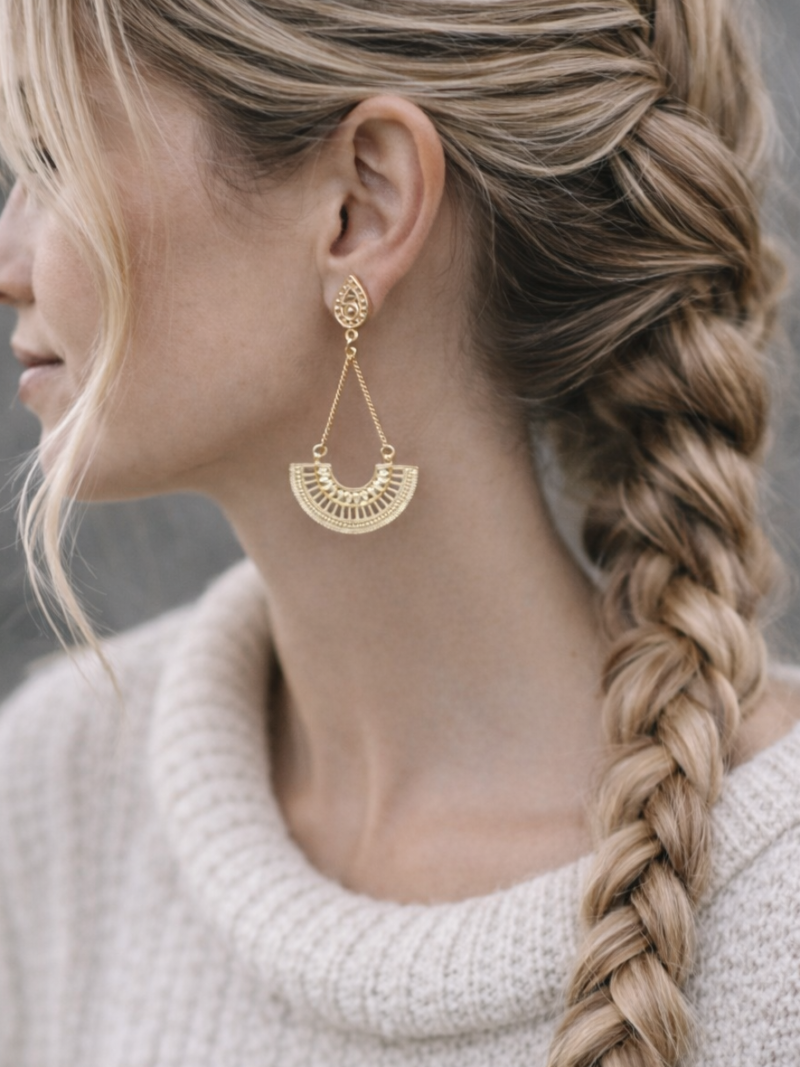 Sale OHRSTECKER GOLD HÄNGEND MIT HALBKREIS ART NR. GO 4