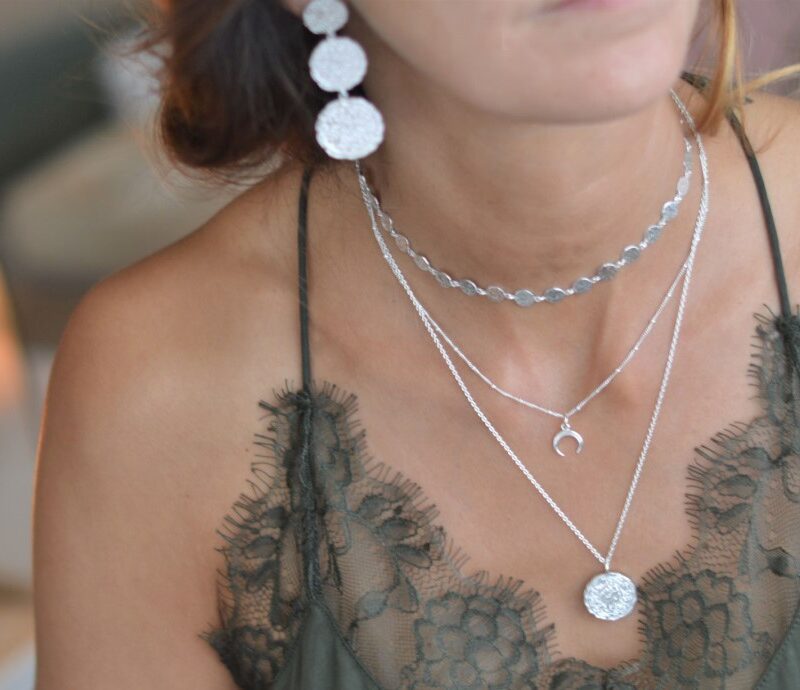 SALE HALSKETTE RONDELL SILBER PINK SAND ART. NR HA501