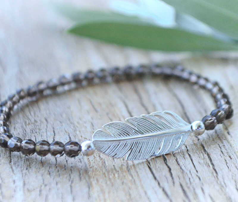 SALE FEDERARMBAND mit Rauchquarz ART NR. H/A 393