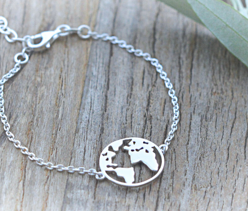 ARMKETTE SILBER MIT WELTKUGEL gross ART NR. A 395