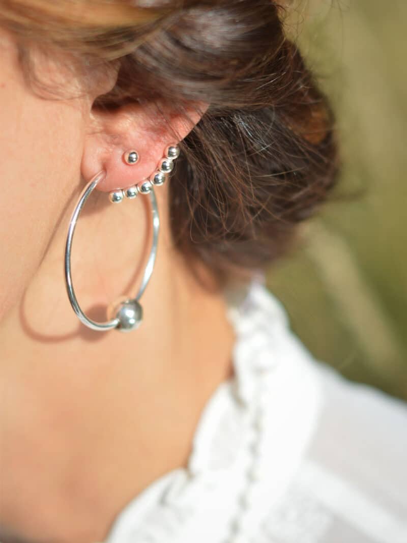 Silber Ohrenstecker Kugelreihe art. nr. SO 552