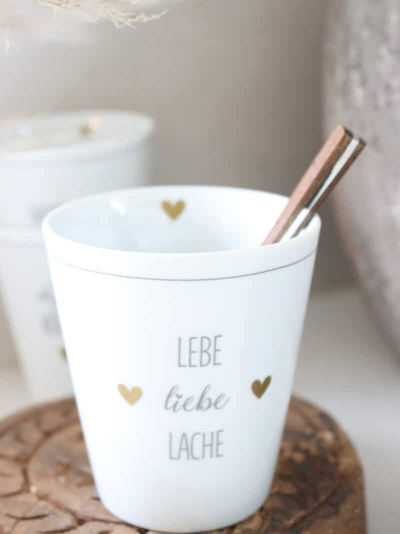 Krasilnikoff Tasse Mug Lebe Liebe Lache  Art. Nr. K 69