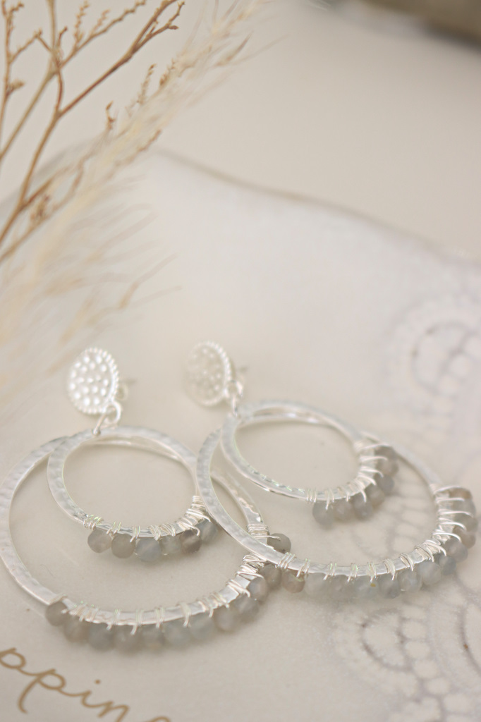 Silber Ohrenhänger Fabia Edelstein Achat Argento Art. Nr. aG36
