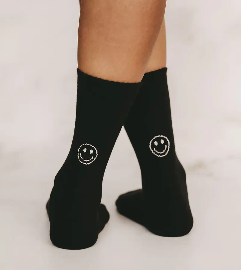 Socken smiley schwarz  Eulenschnitt Artnr. 6067