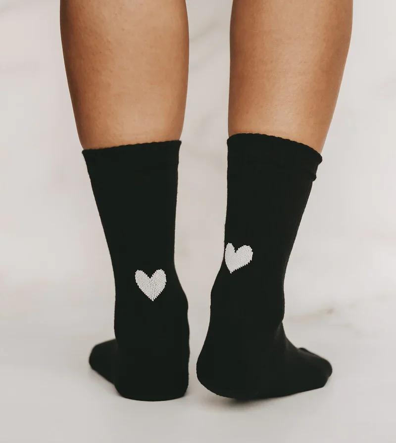 Socken herz schwarz  Eulenschnitt Artnr. 665