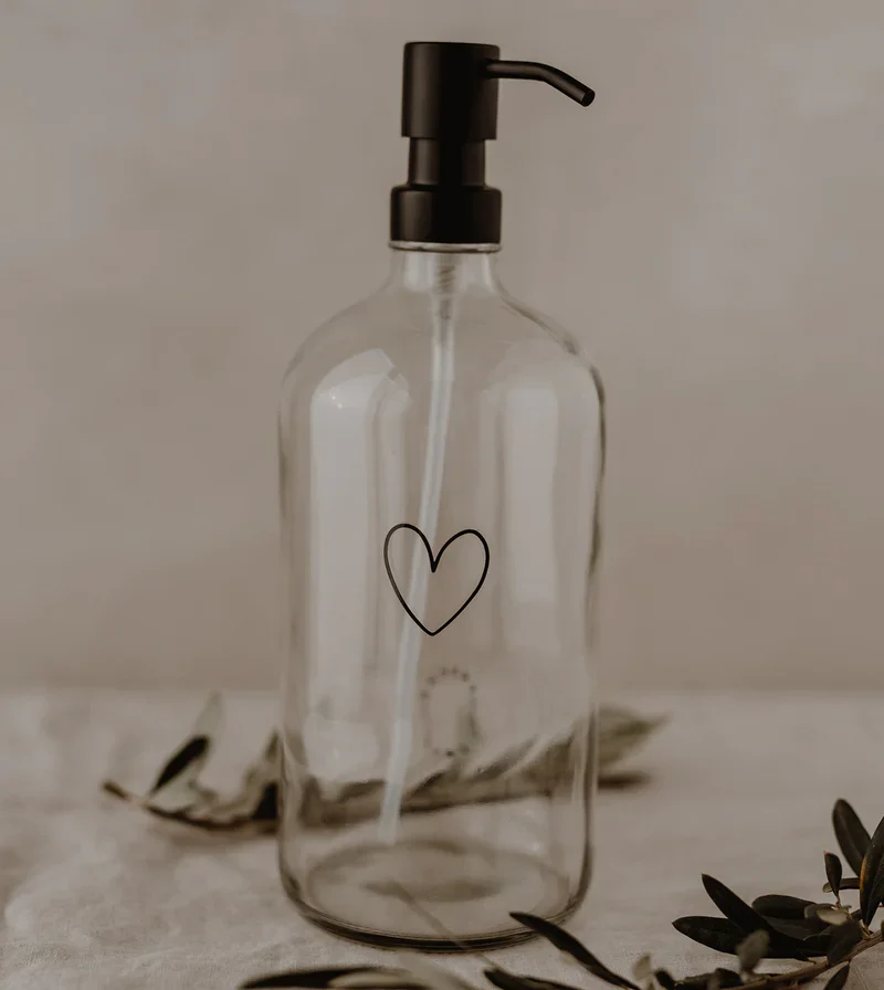 Seifenspender Herz transparent 1L Eulenschnitt Art. nr.E63