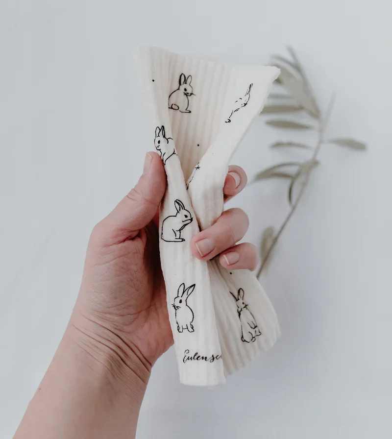 Schwammtücher Kaninchen 3er Set Eulenschnitt  Art. Nr. E 016