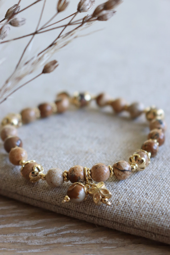 SALE Gold Armband Luna Picture Jasper Argento Art. Nr. AG490PJ