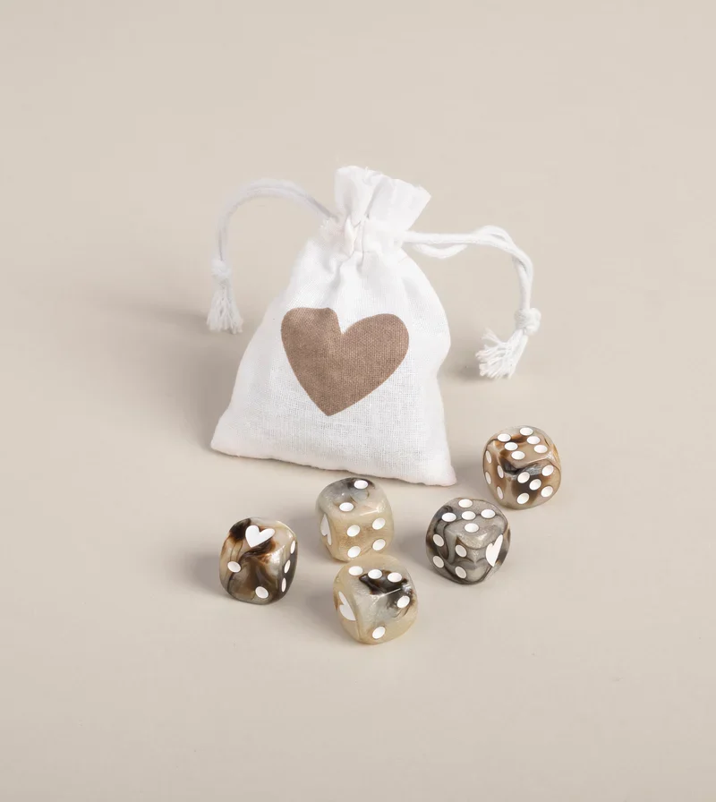 Würfelset braun  Eulenschnitt Art Nr. E 3736