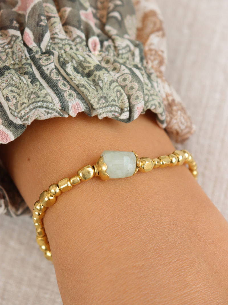 Gold Armband Mojo Hellgrün Prenit Da Shanti Art. Nr. 9354