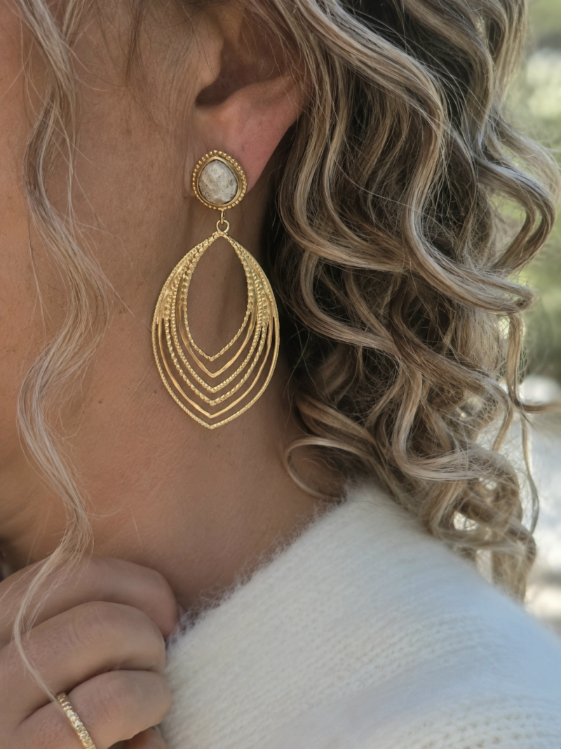 Gold Ohrenhänger Glanz Leona beige Argento Art.nr. AG13356FS g