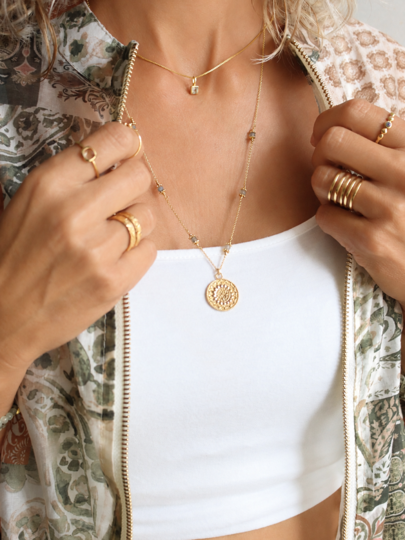 Gold Halskette Malania Labradorit Argento Art. nr. SN41-4229-La