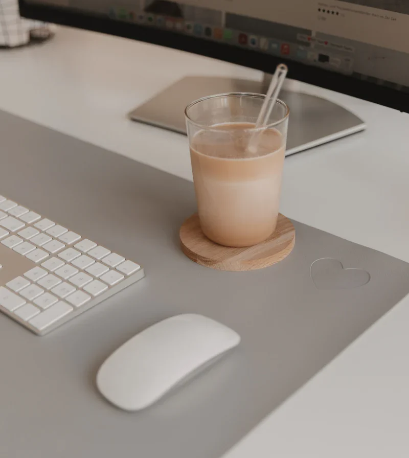 Schreibtischunterlage Herz grau Eulenschnitt art. nr. E83