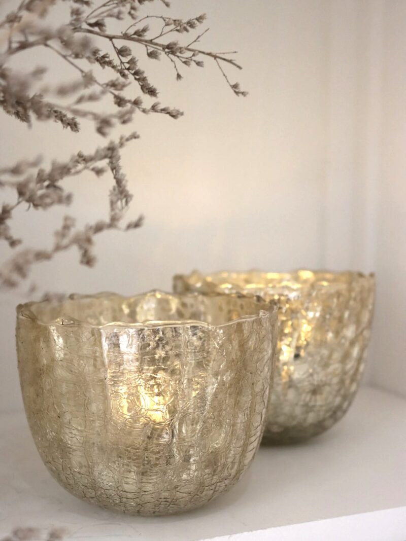 Glas windlicht goldy  Art nr. Ac44