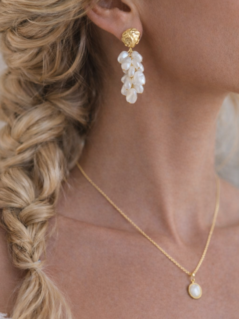 Gold Ohrstecker Traube Perlen Art. Nr. Ape4963