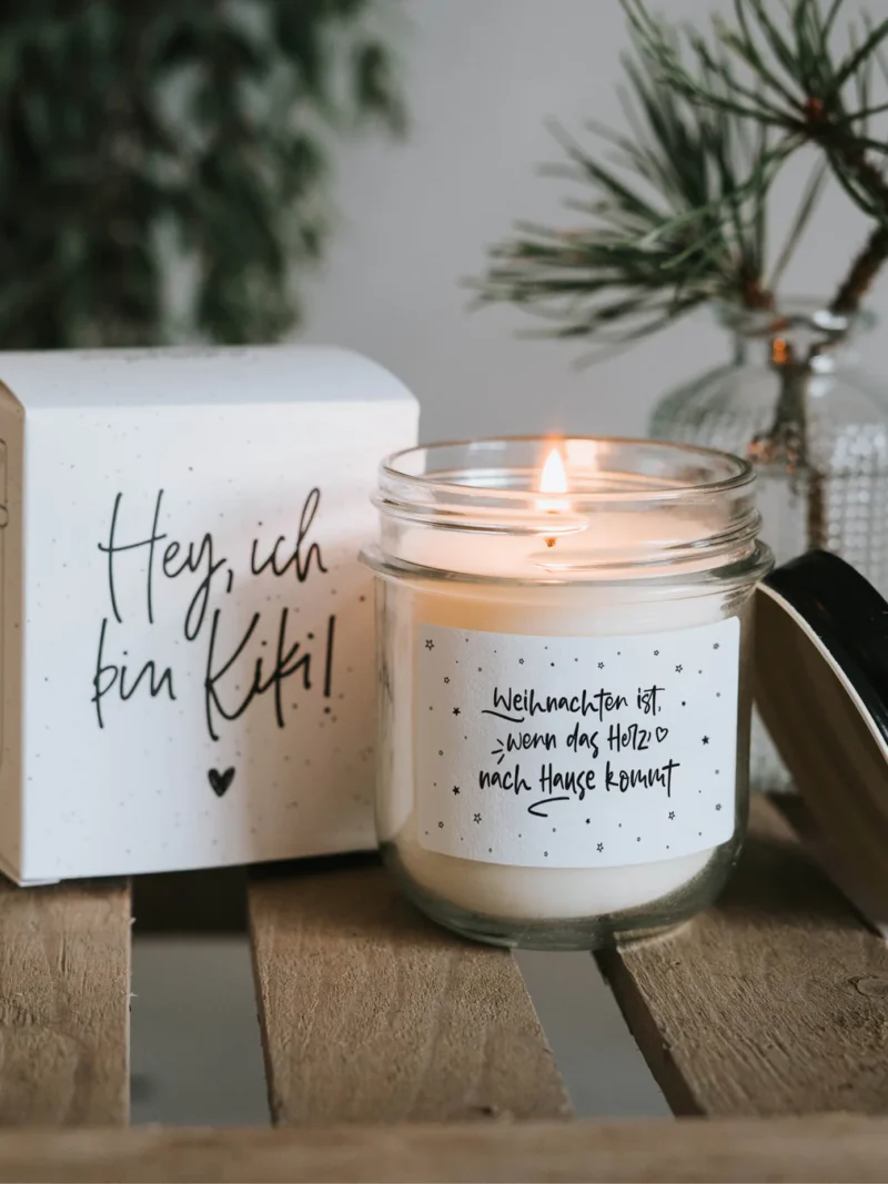 Kerze Weihnachten ist ·transparent  Heldenglück ArtnrH078