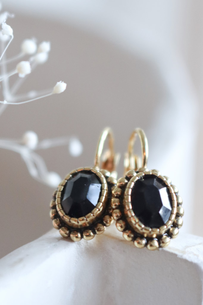 Gold Ohrenhänger Henna geschwärzt schwarz Art. nr. OHs9696CHJT