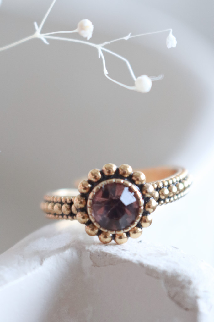 Gold Fingerring geschwärzt Bordeaux Art. nr. FRCHSR