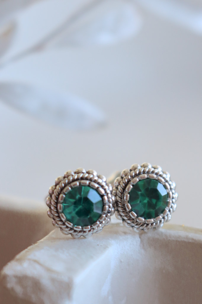 Silber geschwärzt Ohrenstecker grün Art. nr. OHs9696CHLE