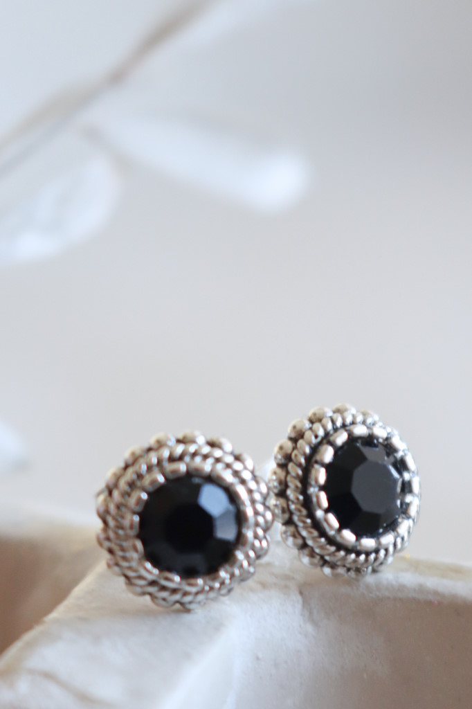 Silber geschwärzt Ohrenstecker schwarz Art. nr. OHs9696CHJT