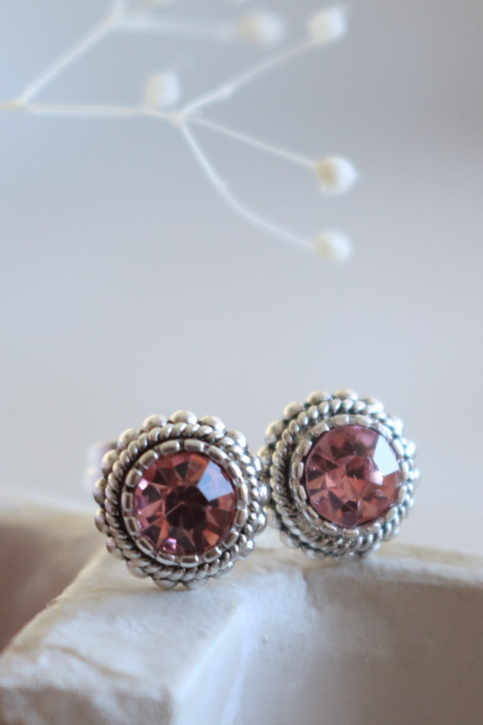 Silber geschwärzt Ohrenstecker Pink Art. nr. OHs9696CHRN