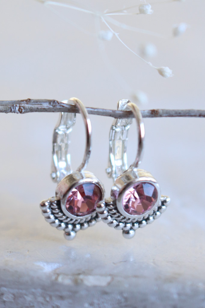 Silber Ohrenhänger Judy geschwärzt Pink Art. nr. OHs9696CHRN