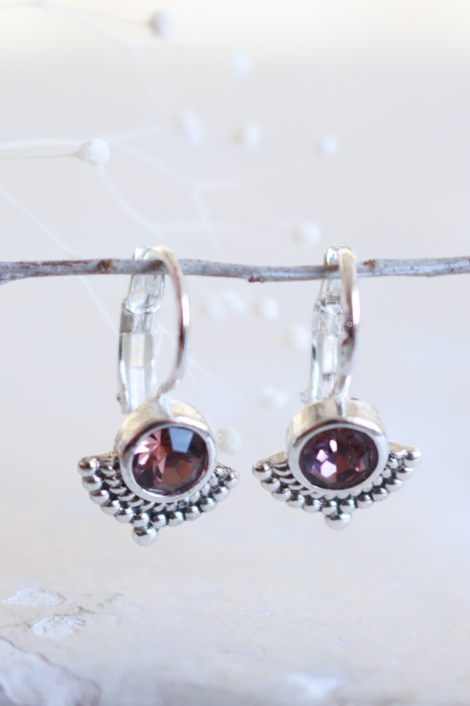 Silber Ohrenhänger Judy geschwärzt Bordeaux Art. nr. OHs9696CHSR