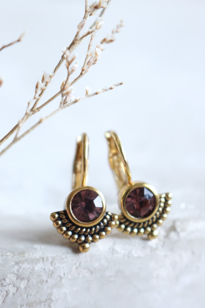 Gold Ohrenhänger Judy geschwärzt Bordeaux Art. nr. OHs1417903 chSR