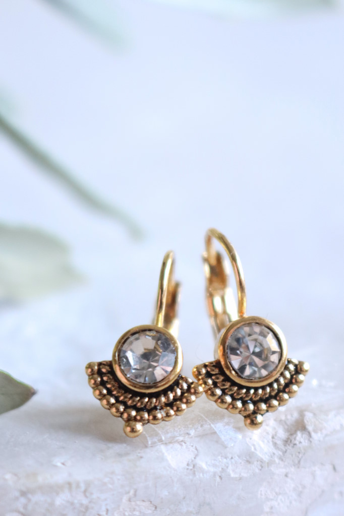 Gold Ohrenhänger Judy geschwärzt Kristal Art. nr. OHs1417903 chCR