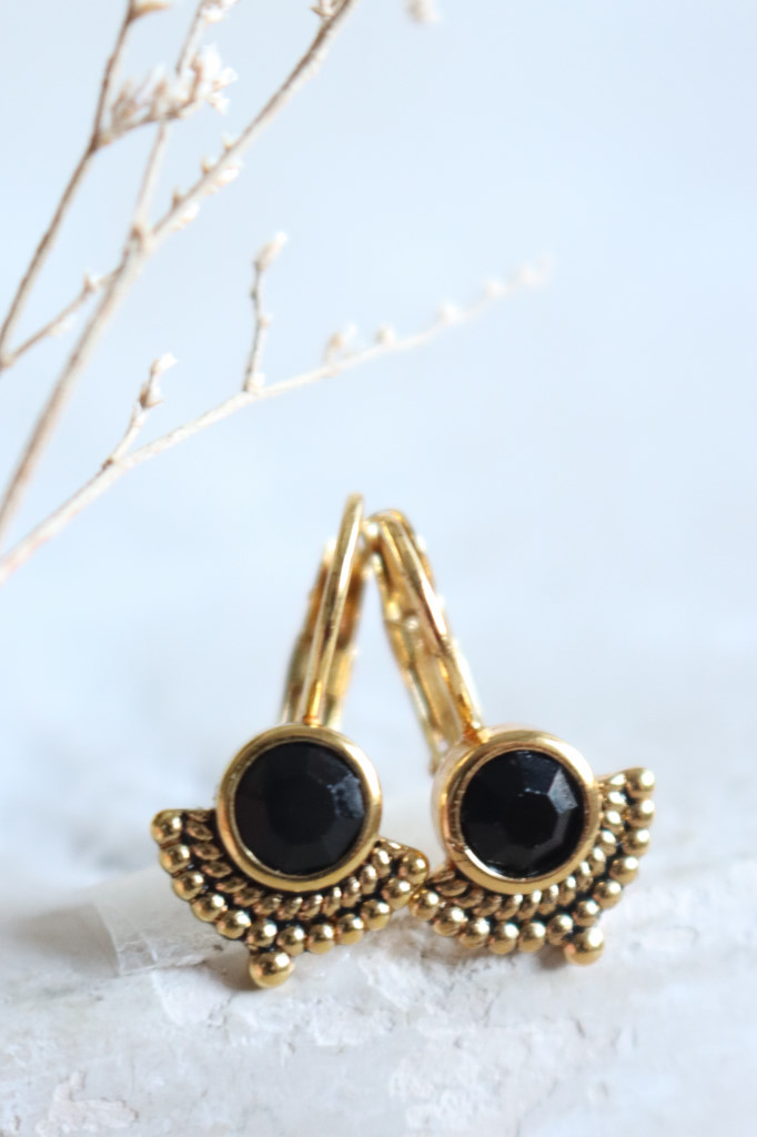 Gold Ohrenhänger Judy geschwärzt schwarz Art. nr. OHs1417903 chJT