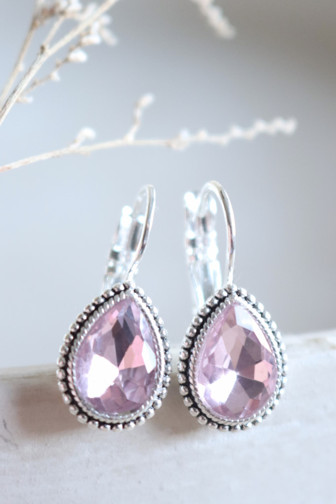 Silber Ohrenhänger Yette geschwärzt Pink Art. nr. OHsCBE101044 chrn