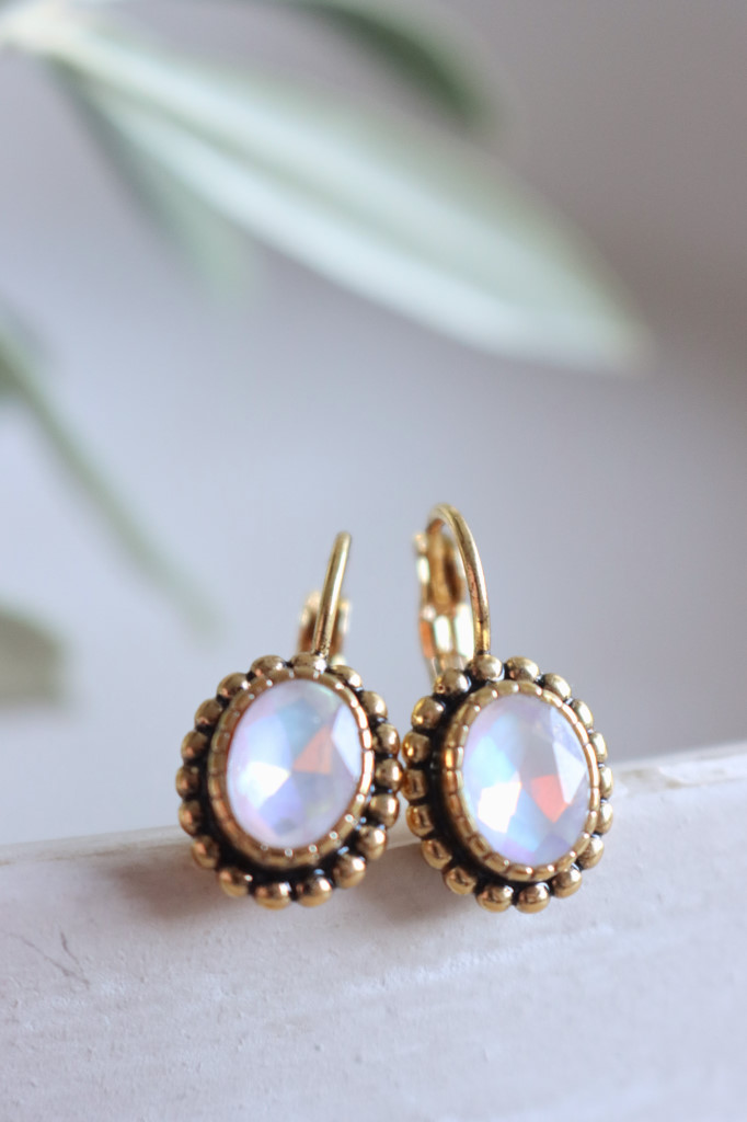 Gold Ohrenhänger Henna geschwärzt weiss Art. nr. OH1417911CHWO