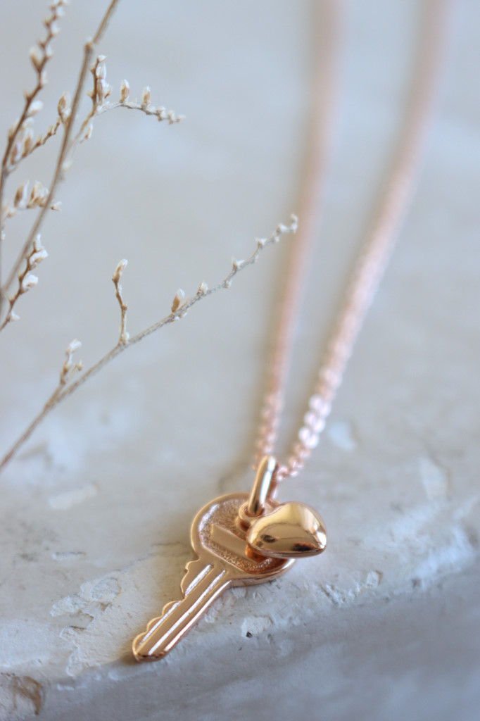 Rosegold Halskette Schlüssel zum Herz Art nr. H 086945