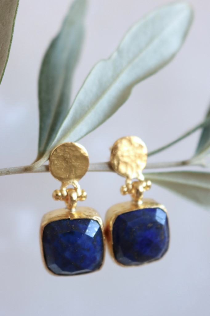 Gold Ohrstecker Inga Lapislazuli blau TCS Art. nr.IFE09BC