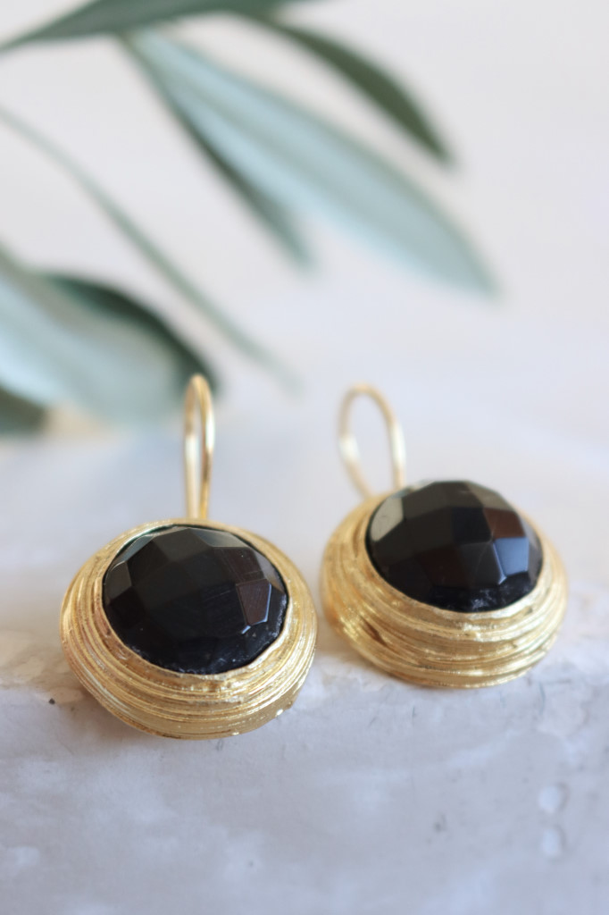 Gold Ohrenhänger Rully Onyx schwarz TCS Art. nr.IFE19H
