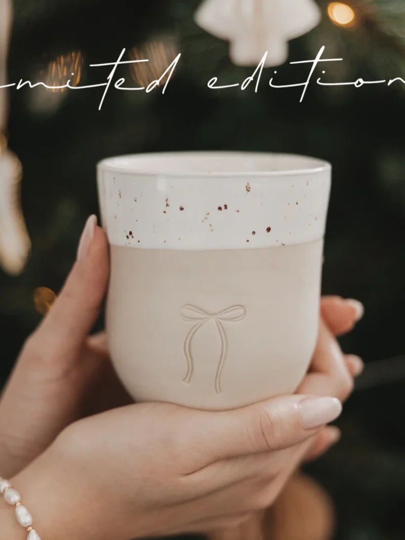 Limitierter Becher Schleife  Eulenschnitt Art nr. E736rr