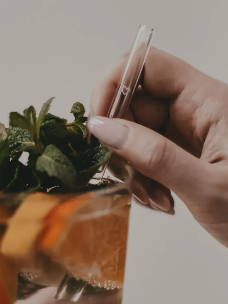 Strohhalme Herz aus Glas 13cm im 4er Set Eulenschnitt art. nr. E478