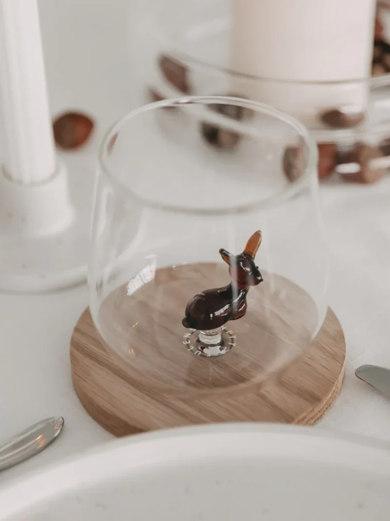 Trinkglas Rehfigur Eulenschnitt  Art nr. E19734