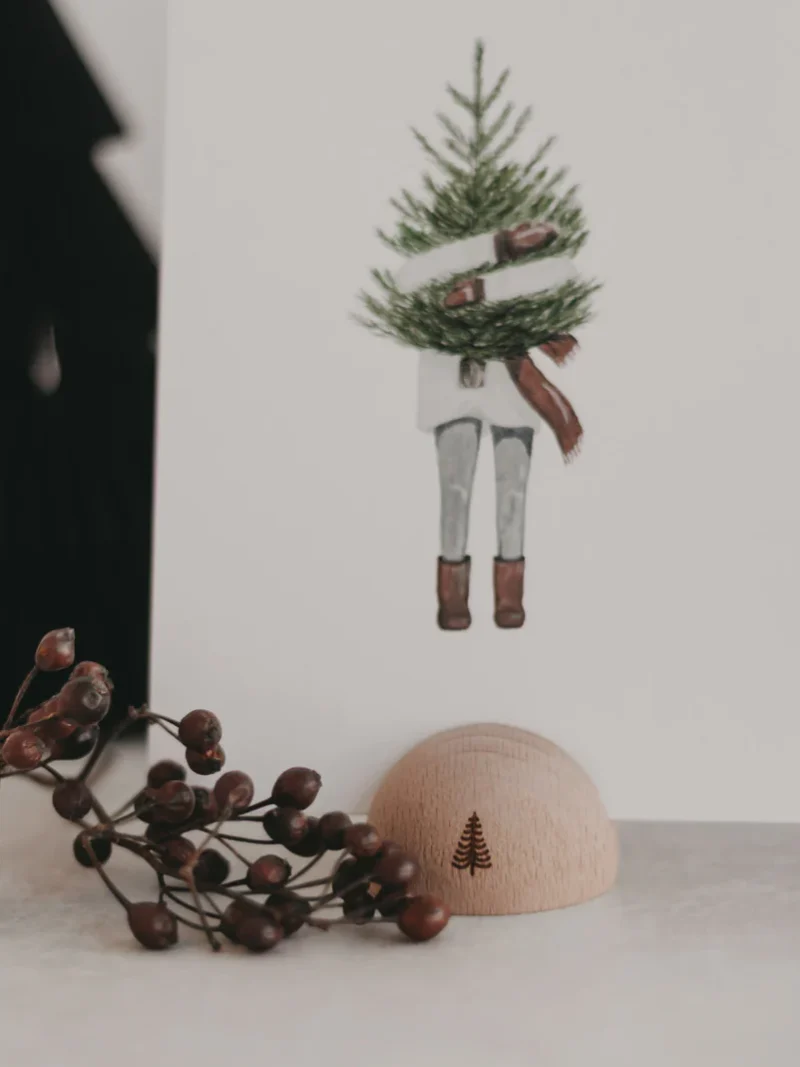 Halbrunder Kartenständer Tanne Eulenschnitt Art. nr. ES 2669