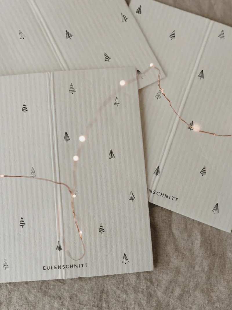 Schwammtücher Tannen weiss 3er Set Eulenschnitt art nr. K 3345