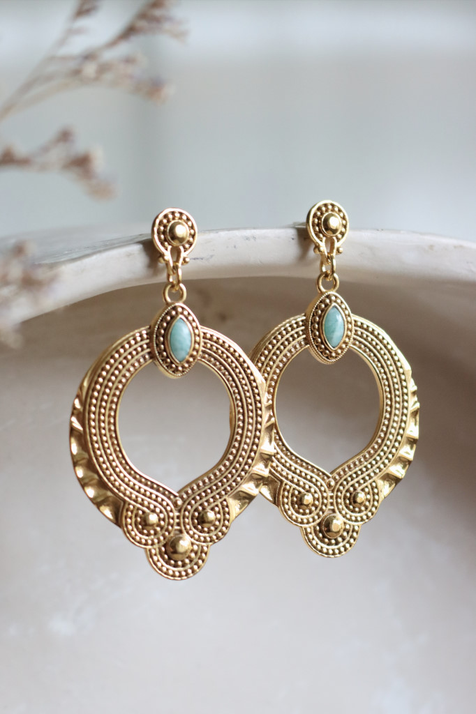 Gold  Ohrenhänger Amazonit sumin Pink Sand Art.Nr.PS086