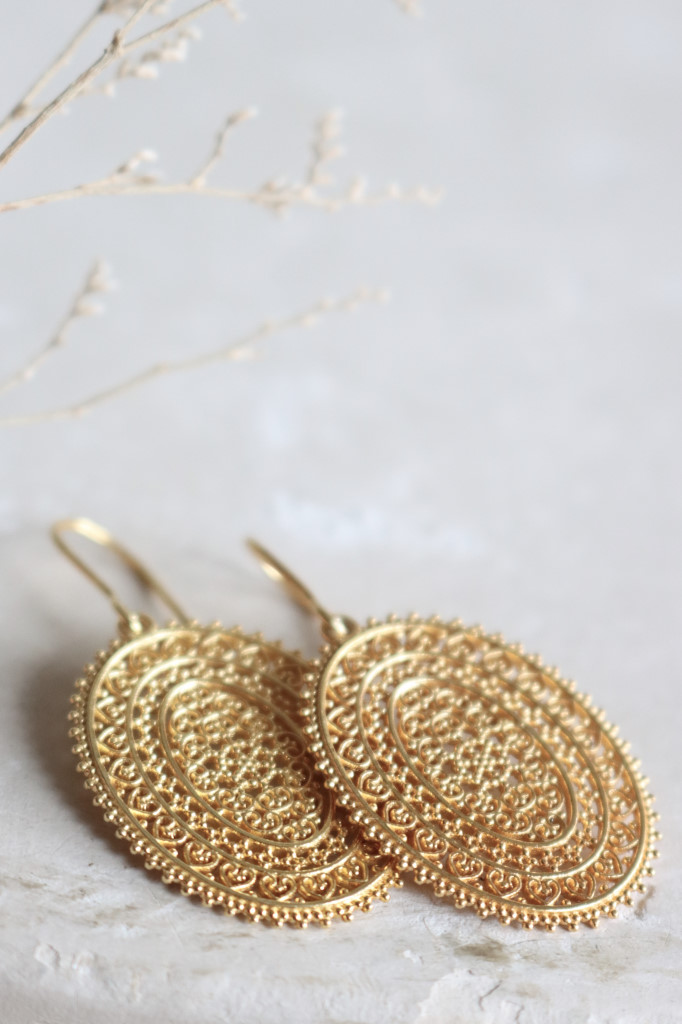 Gold Ohrenhänger Amulett oval Art. nr. OH46989