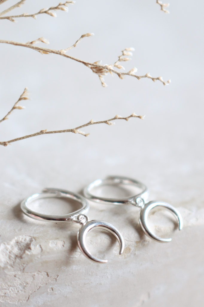 Silber Creolen mini Mondsichel Art. nr. OH 963