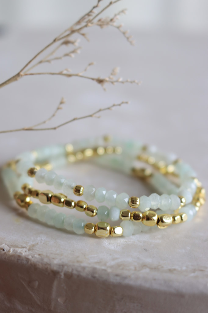 Gold dreifach Armband Mix hell Mint  Argento Art. nr. BB40.0005M