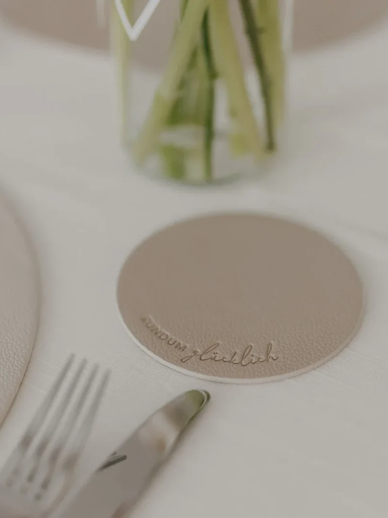 Wendbare Untersetzer Rundum glücklich 2er Set Creme Eulenschnitt Art nr. E805