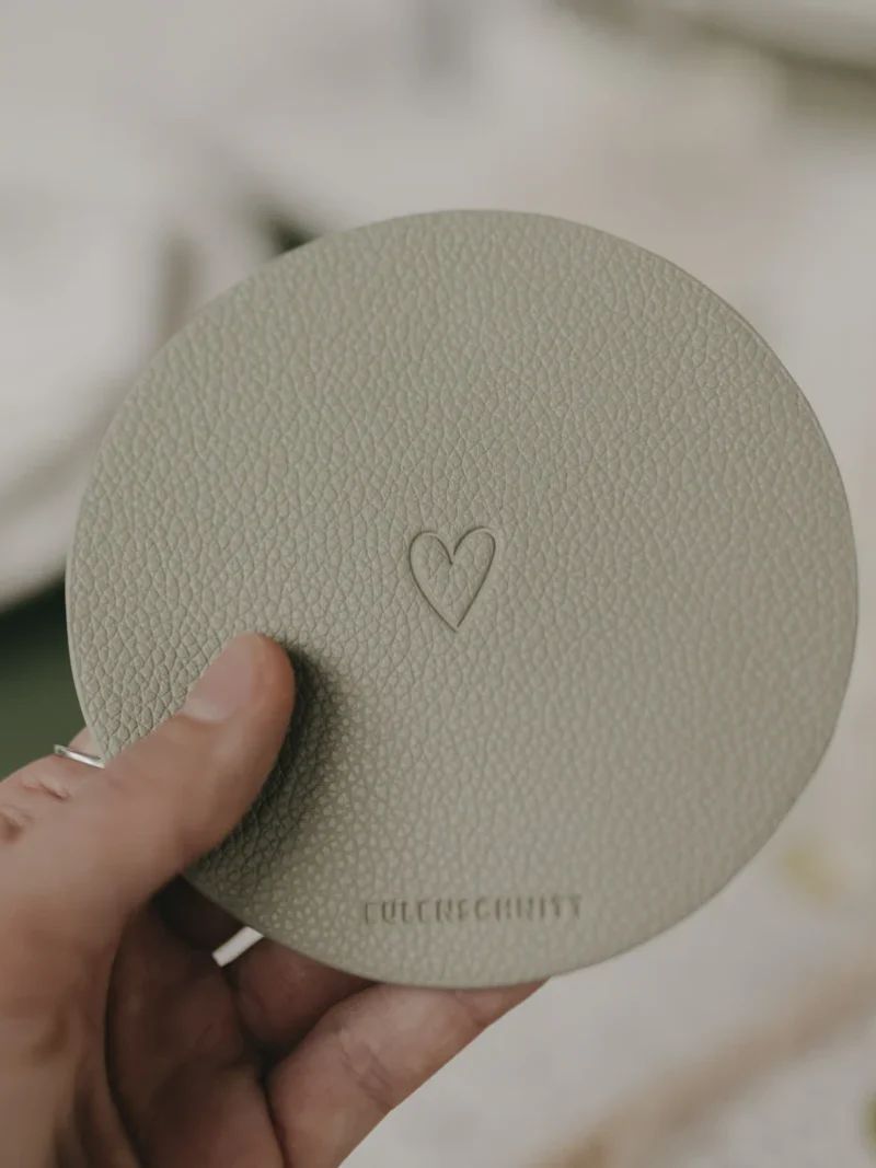 Wendbare Untersetzer Herz 2er Set Grün Eulenschnitt Art nr. E88