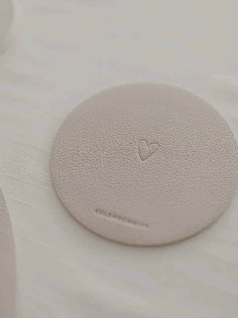 Wendbare Untersetzer Herz 2er Set Creme  Eulenschnitt Art nr. E 09