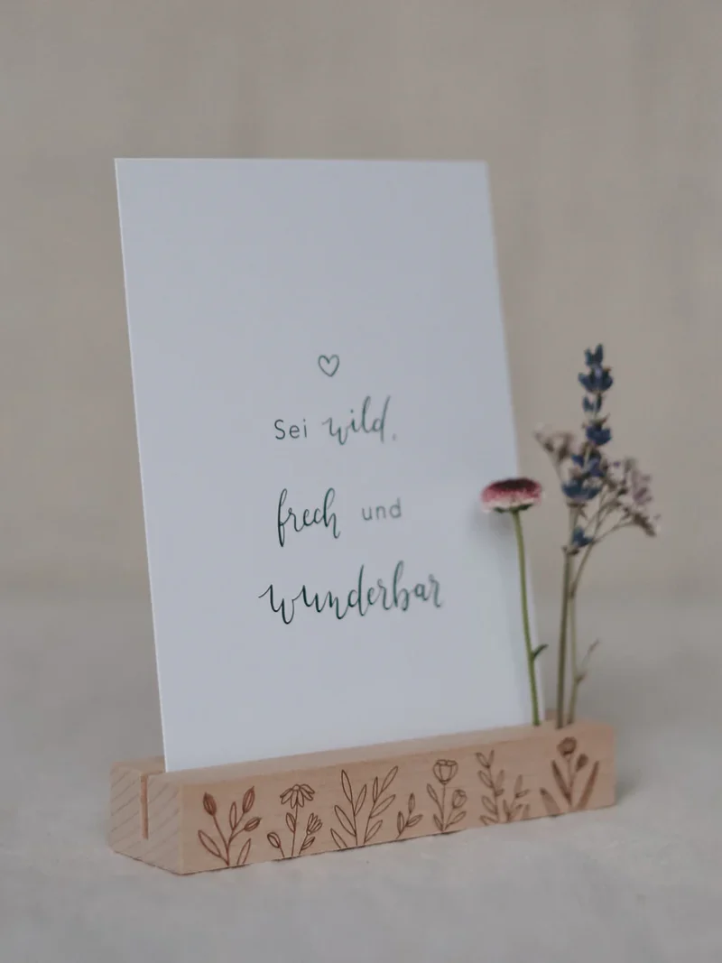 Karten- und Blumenhalter 2er Set - 12 cm Blumenwiese  Eulenschnitt Art Nr. E 94